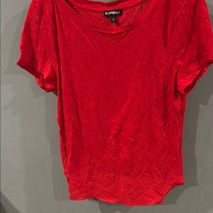 Express Red Fitted Short Sleeve T-Shirt